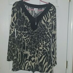 180 animal print long sleeve top Sz XL NWT